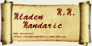 Mladen Mandarić vizit kartica